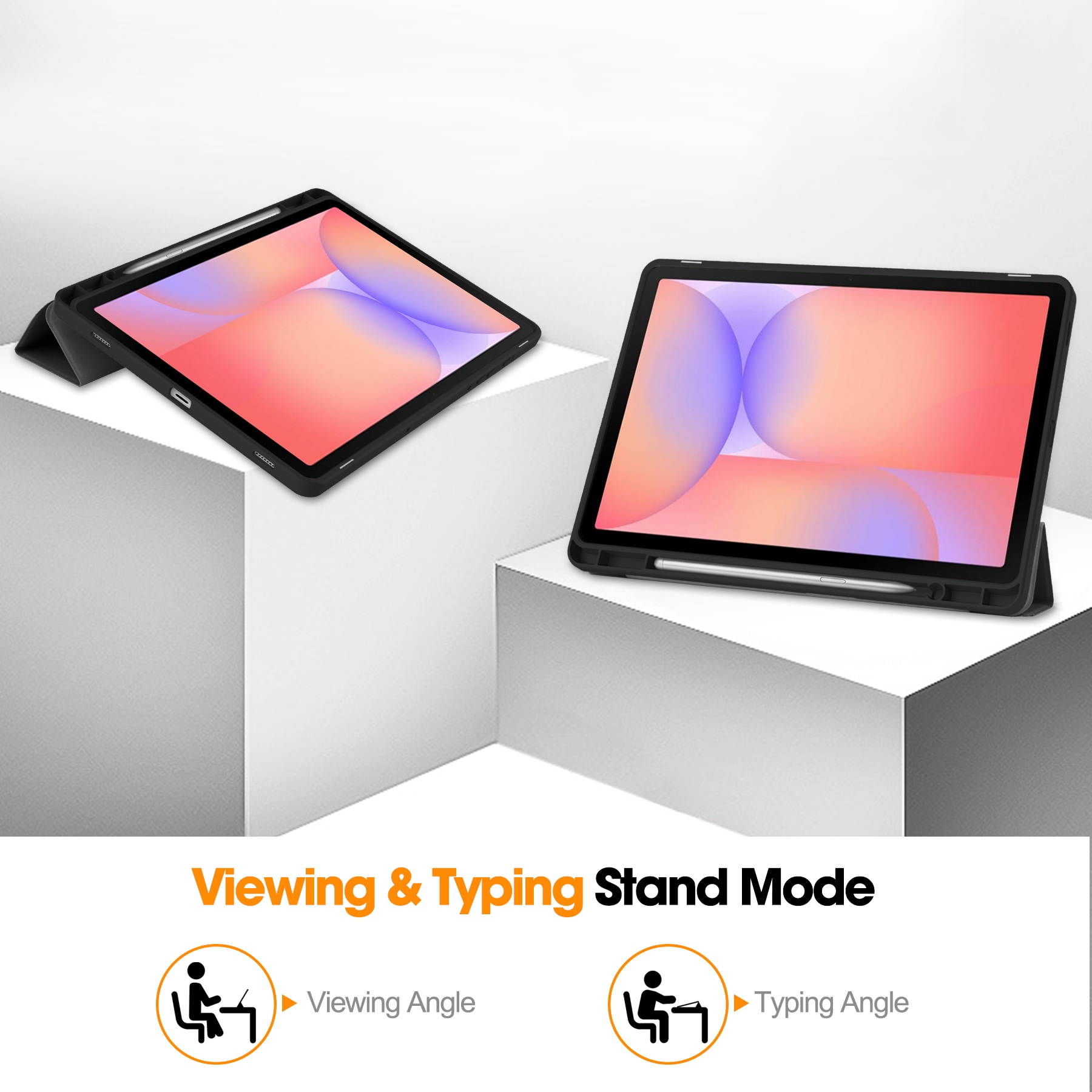 Samsung Galaxy Tab S10 Lite Tri-fold Fodral med pennhållare, Svart