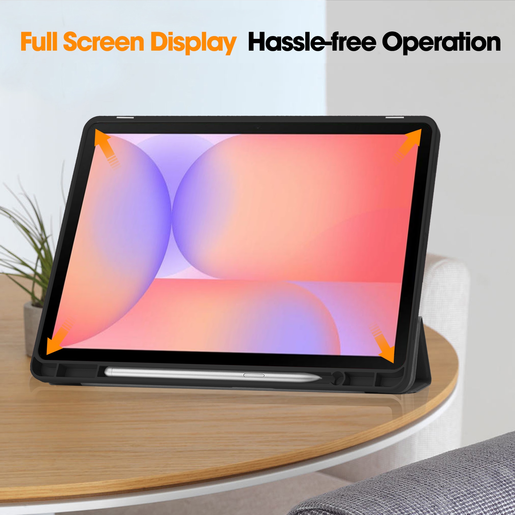 Samsung Galaxy Tab S10 Lite Tri-fold Fodral med pennhållare, Svart