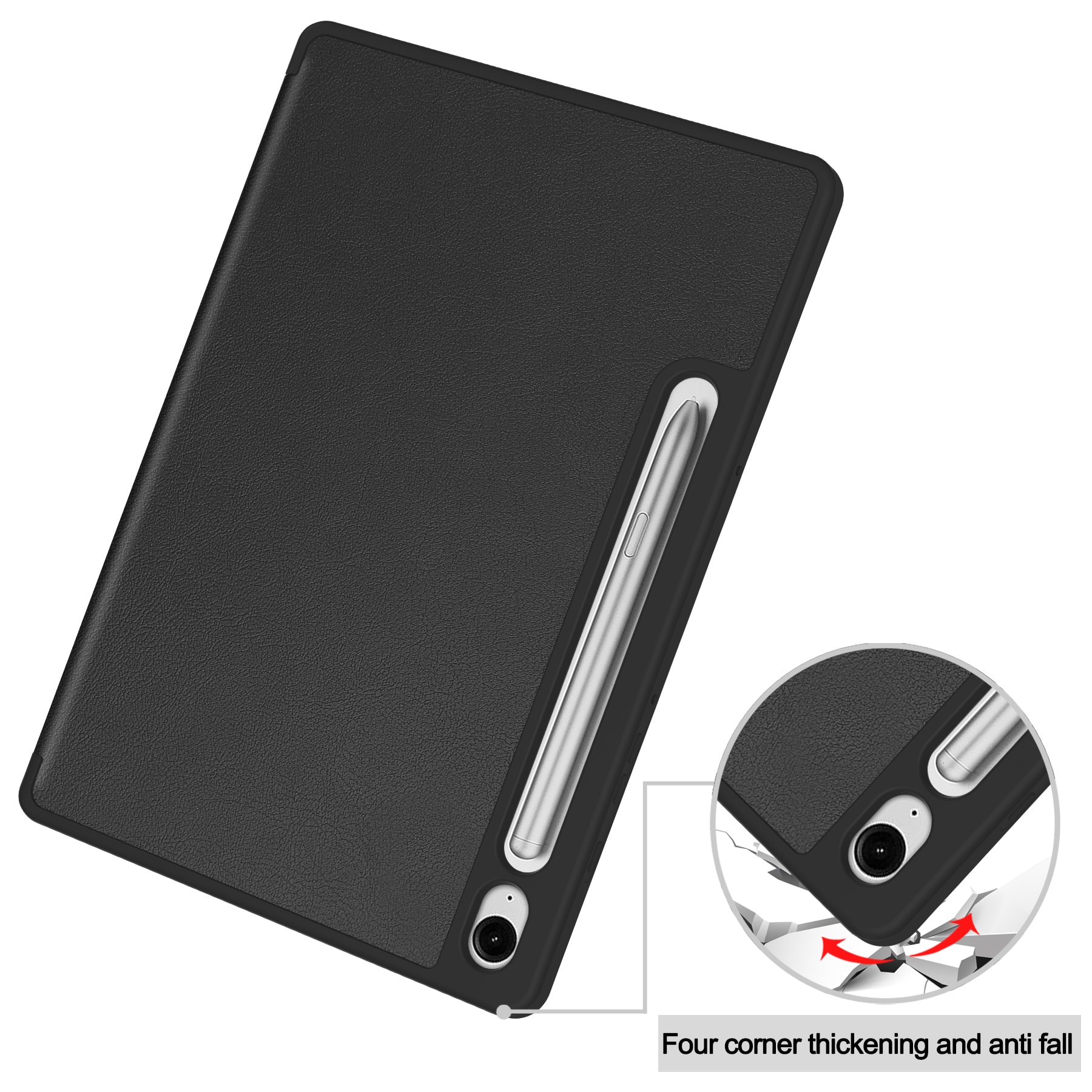 Samsung Galaxy Tab S10 Lite Tri-fold Fodral med pennhållare, Svart