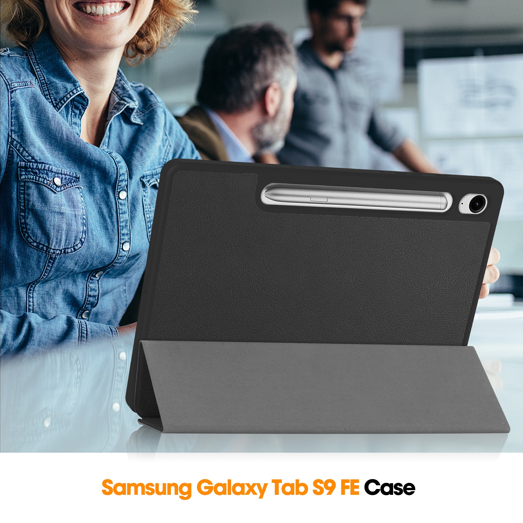Samsung Galaxy Tab S10 Lite Tri-fold Fodral med pennhållare, Svart