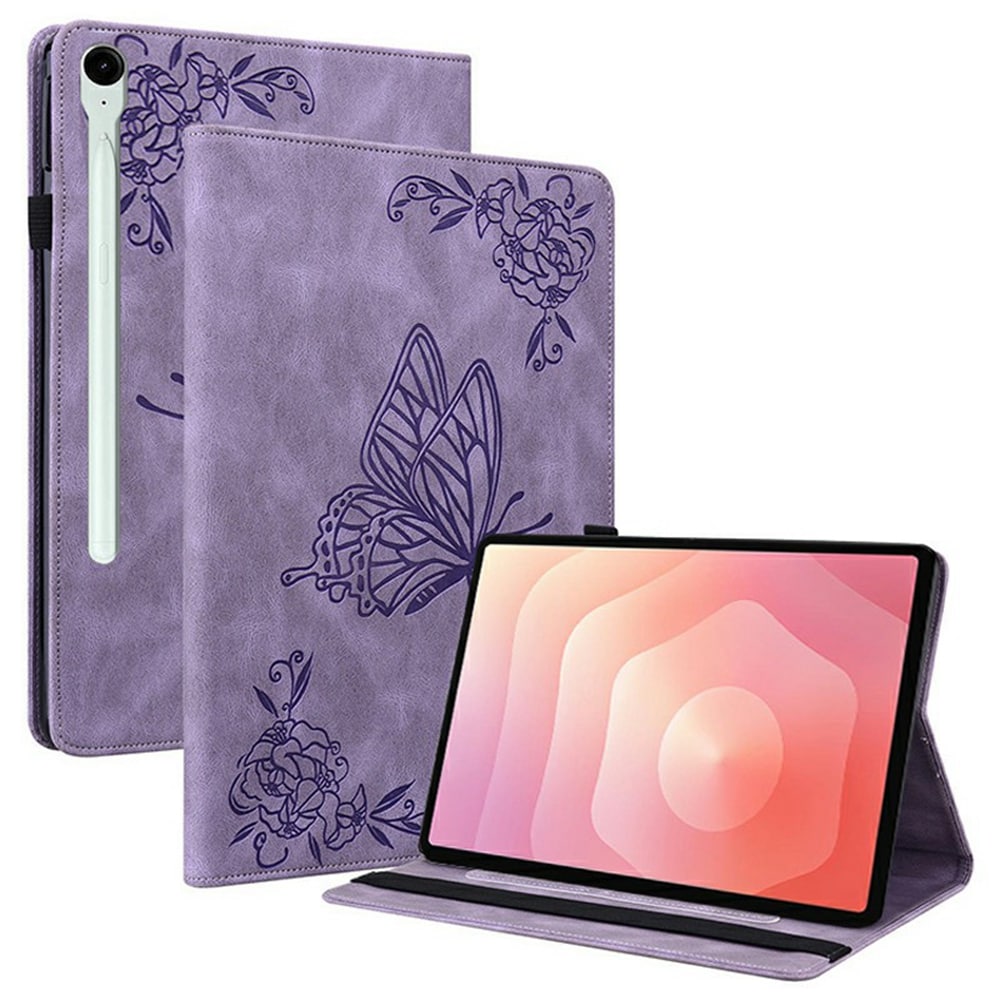 Samsung Galaxy Tab S11 Fodral med fjärilar, Lila