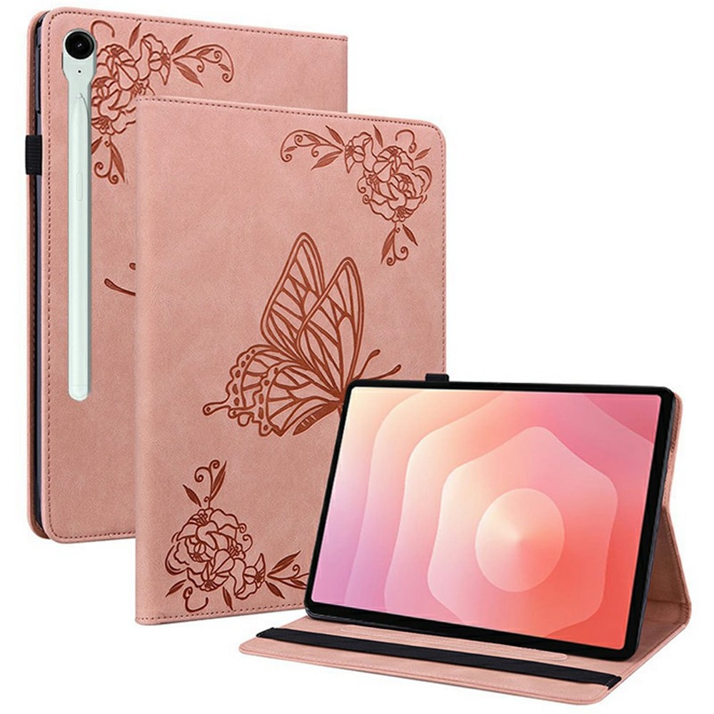 Samsung Galaxy Tab S11 Fodral med fjärilar, Rosa