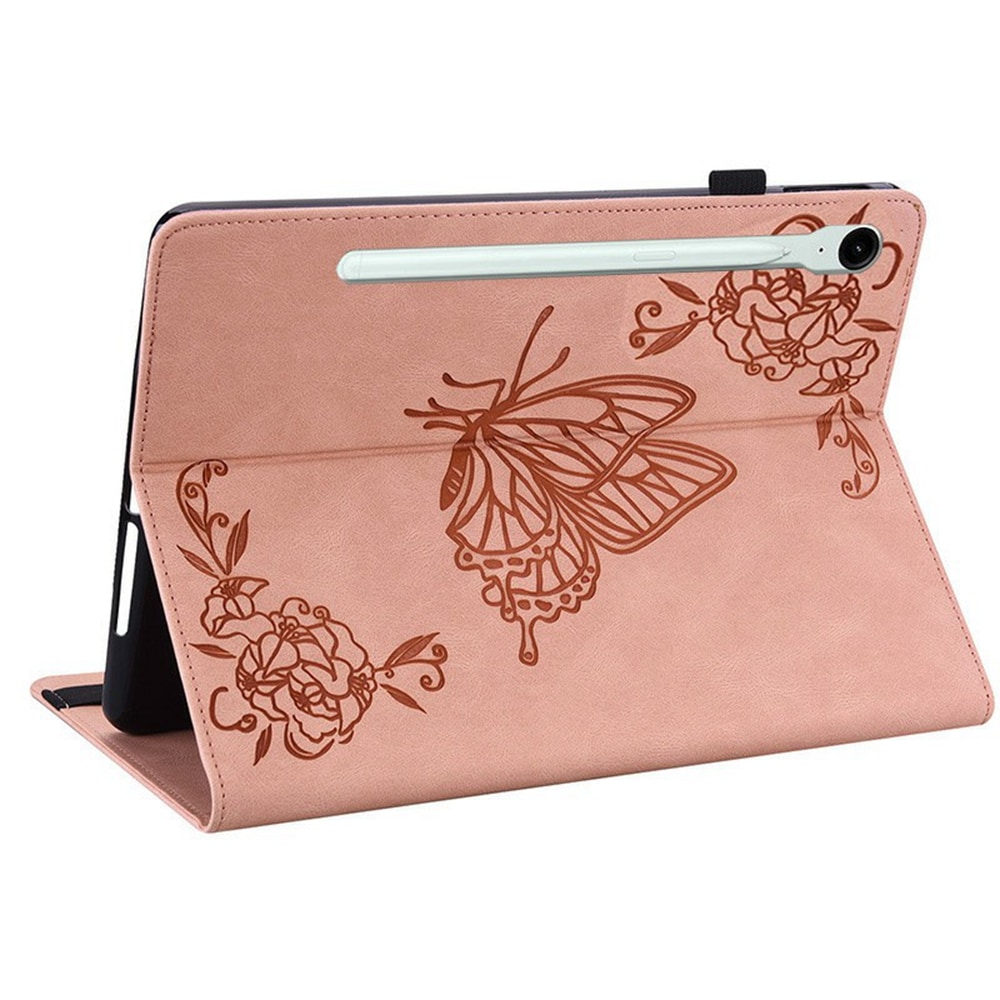 Samsung Galaxy Tab S11 Fodral med fjärilar, Rosa