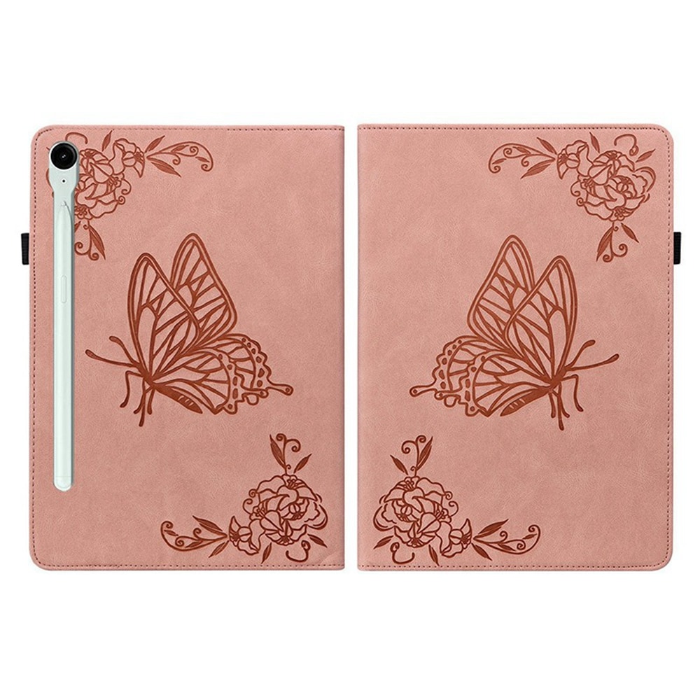 Samsung Galaxy Tab S11 Fodral med fjärilar, Rosa
