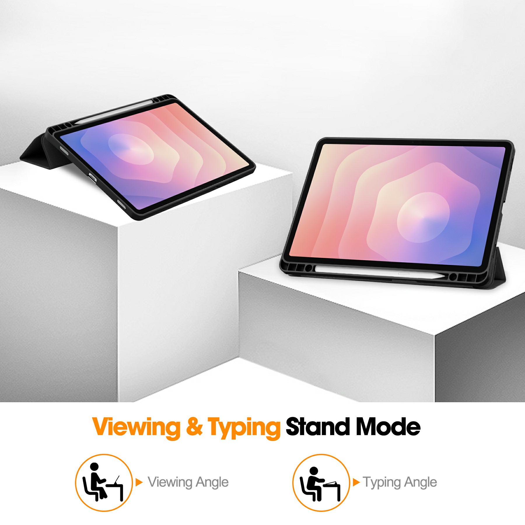 Samsung Galaxy Tab S11 Tri-fold Fodral med pennhållare, Svart