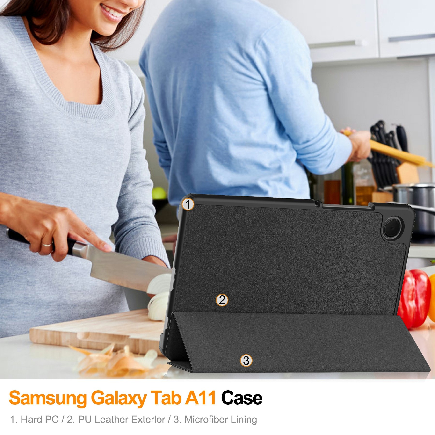 Samsung Galaxy Tab A11 Tri-Fold Fodral, Svart