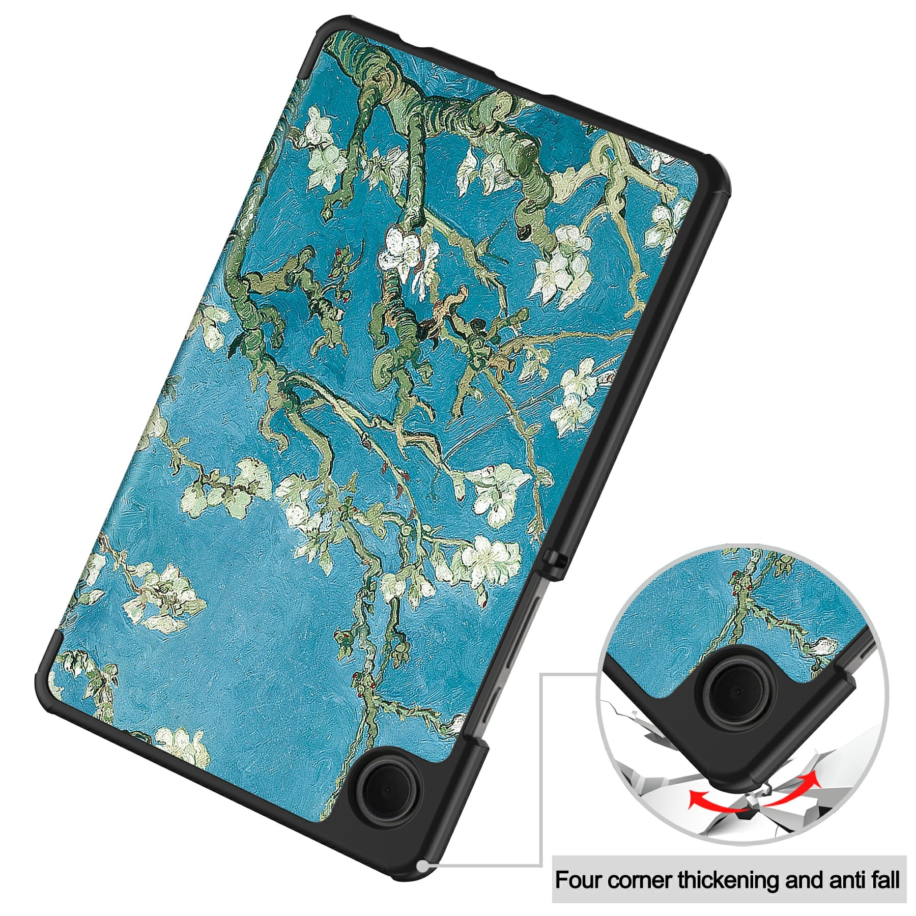 Samsung Galaxy Tab A11 Tri-Fold Fodral,  körsbärsblommor