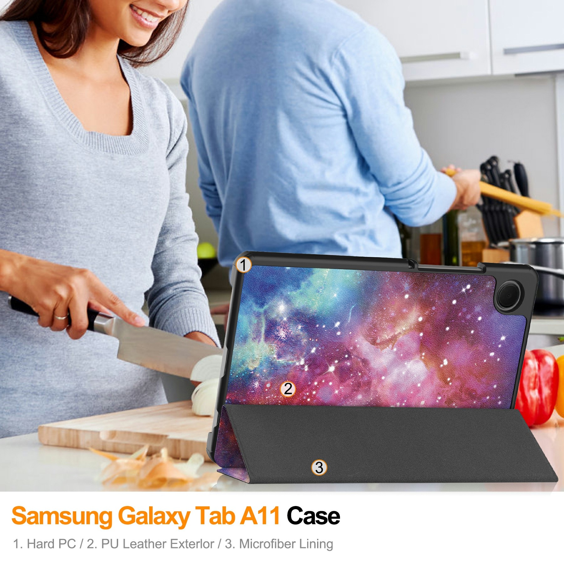 Samsung Galaxy Tab A11 Tri-Fold Fodral, Rymd