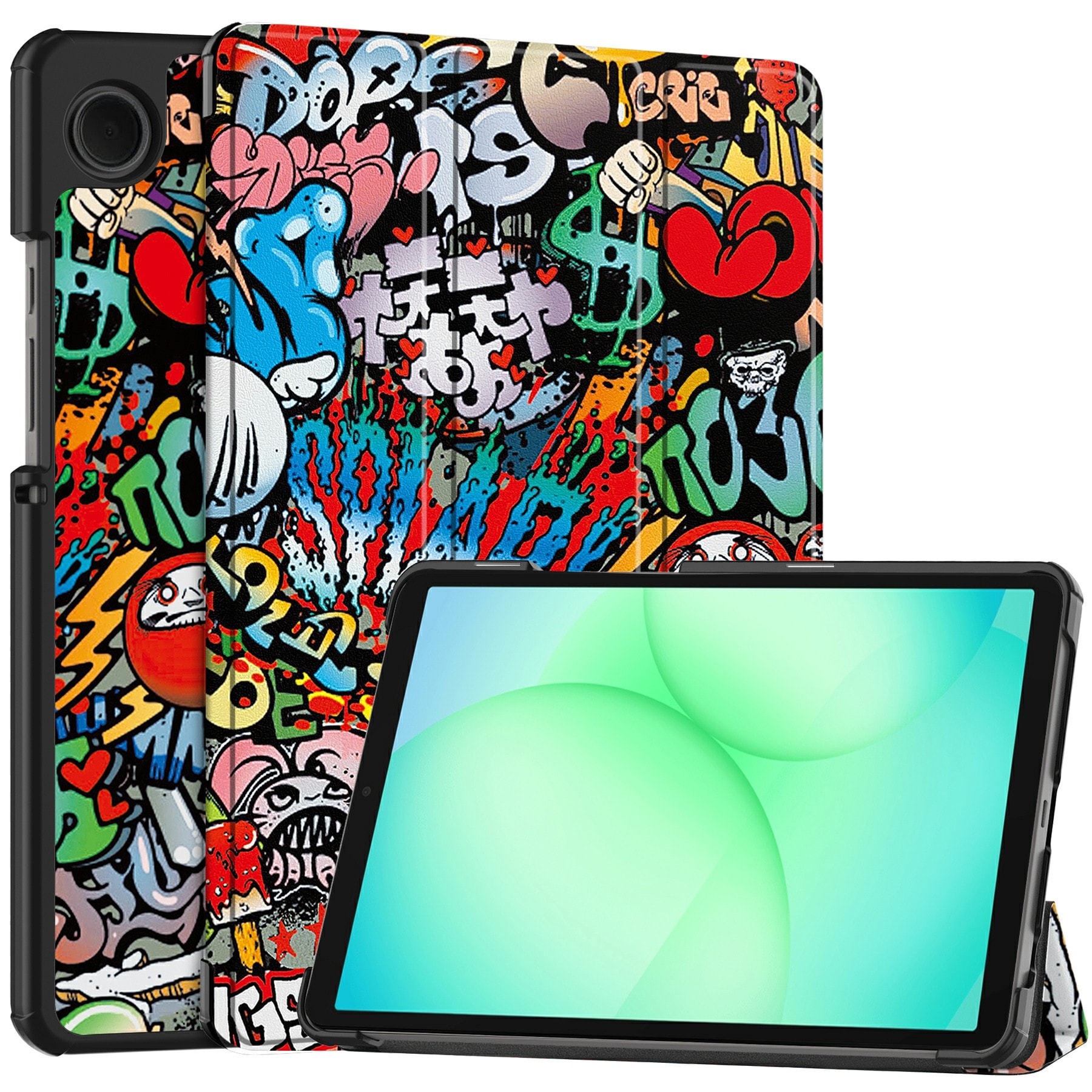 Samsung Galaxy Tab A11 Tri-Fold Fodral, Graffiti