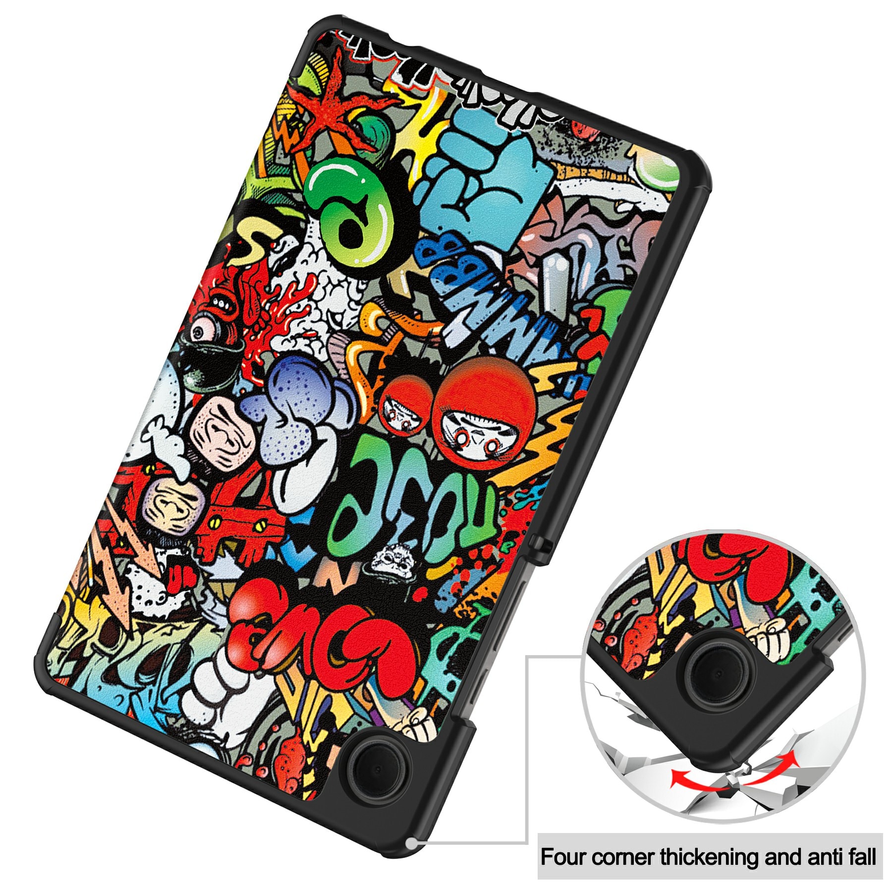 Samsung Galaxy Tab A11 Tri-Fold Fodral, Graffiti