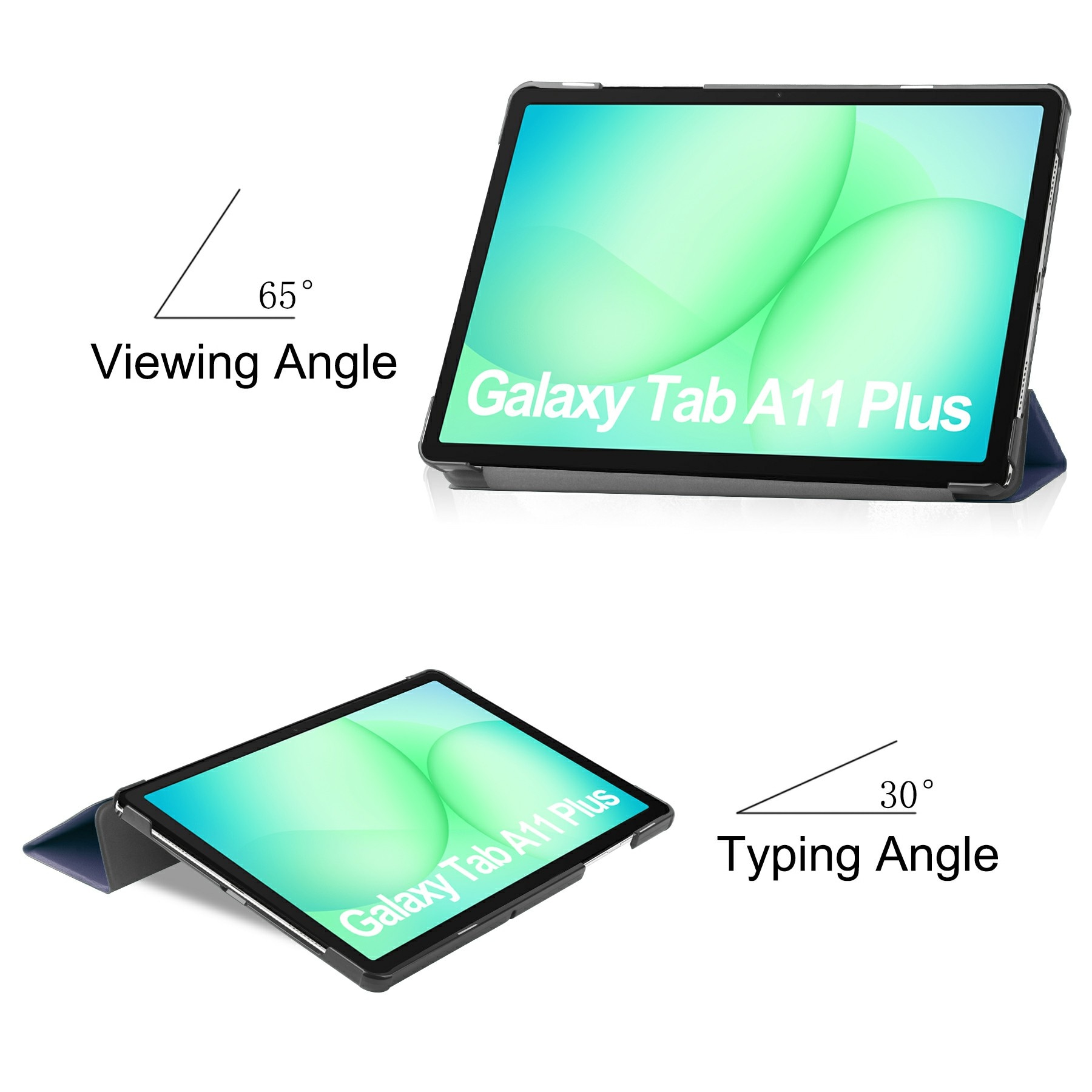Samsung Galaxy Tab A11 Plus Tri-Fold Fodral, Blå
