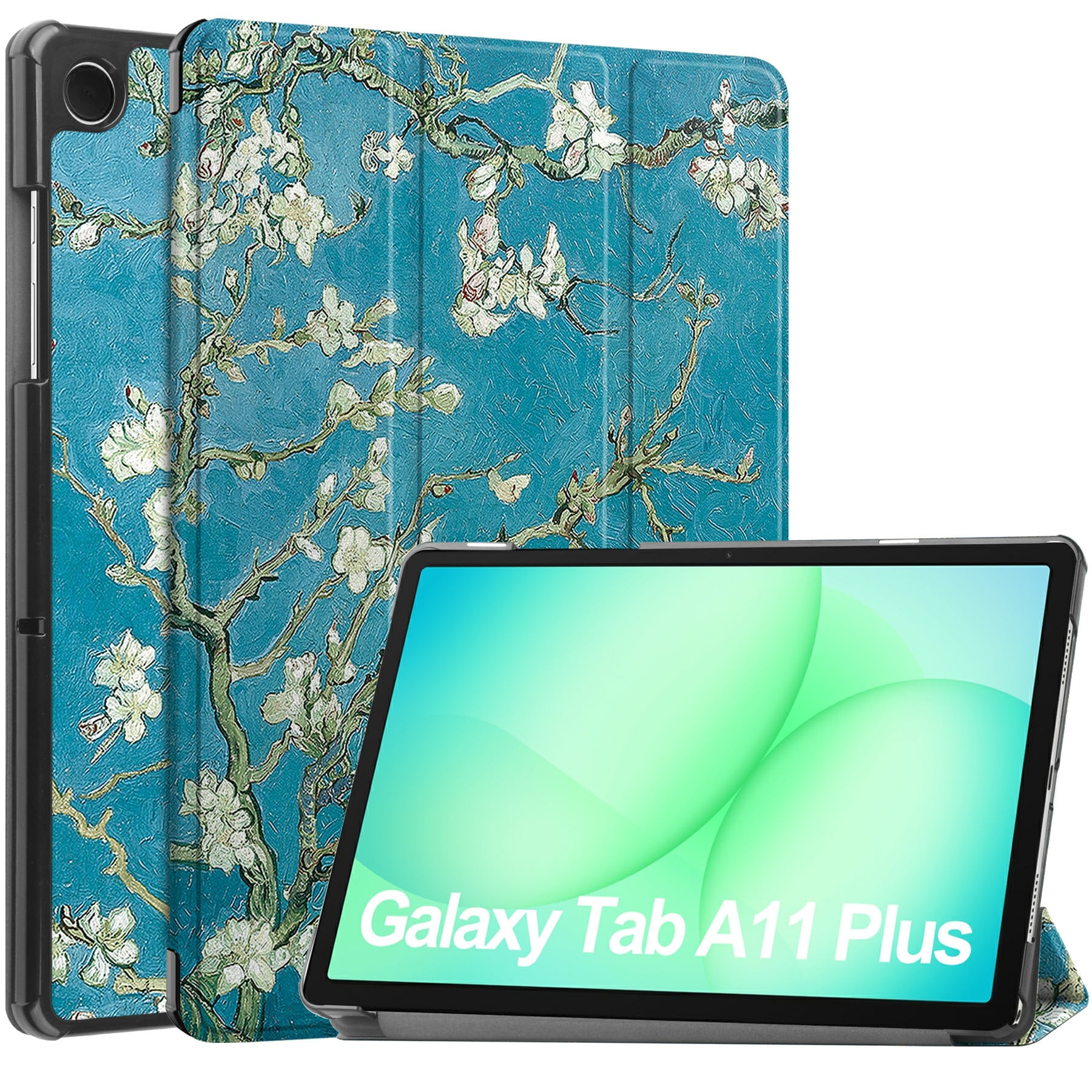 Samsung Galaxy Tab A11 Plus Tri-Fold Fodral,  körsbärsblommor