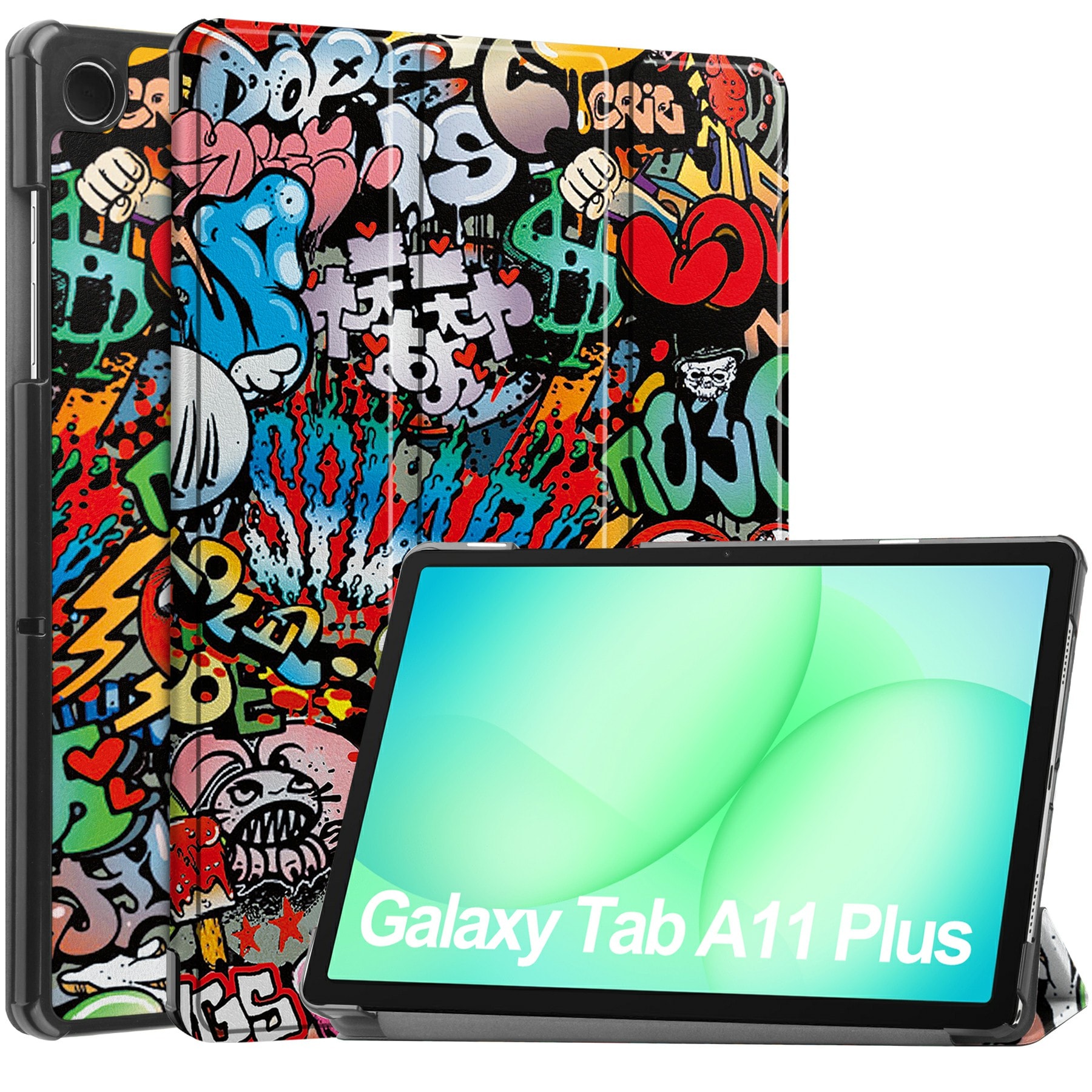 Samsung Galaxy Tab A11 Plus Tri-Fold Fodral, Graffiti