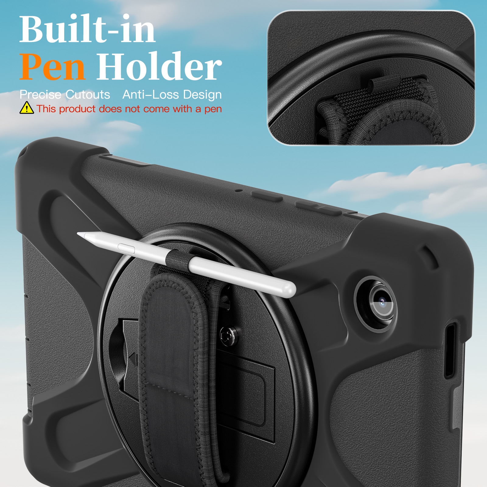 Samsung Galaxy Tab A11 Tufft hybridskal med axelrem Svart