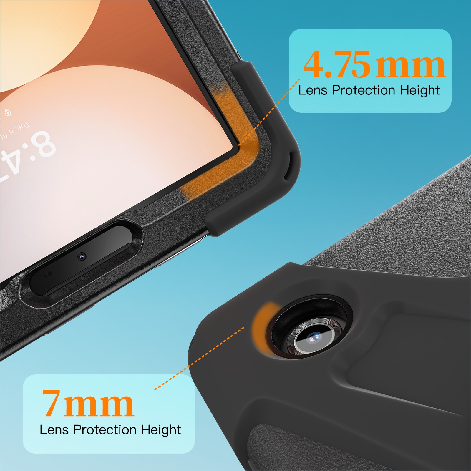 Samsung Galaxy Tab A11 Tufft hybridskal med axelrem Svart