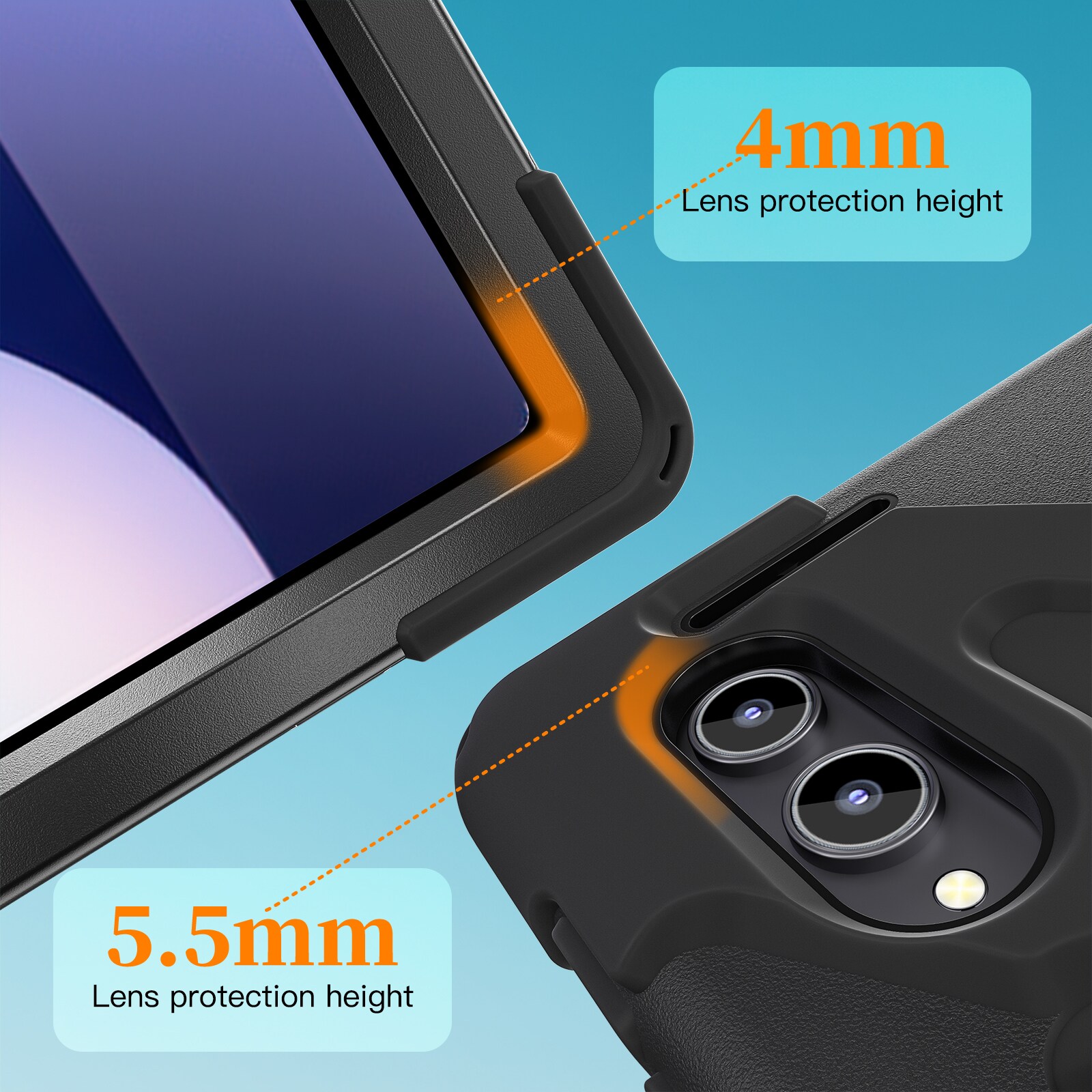 Samsung Galaxy Tab S11 Ultra Tufft hybridskal med axelrem Svart