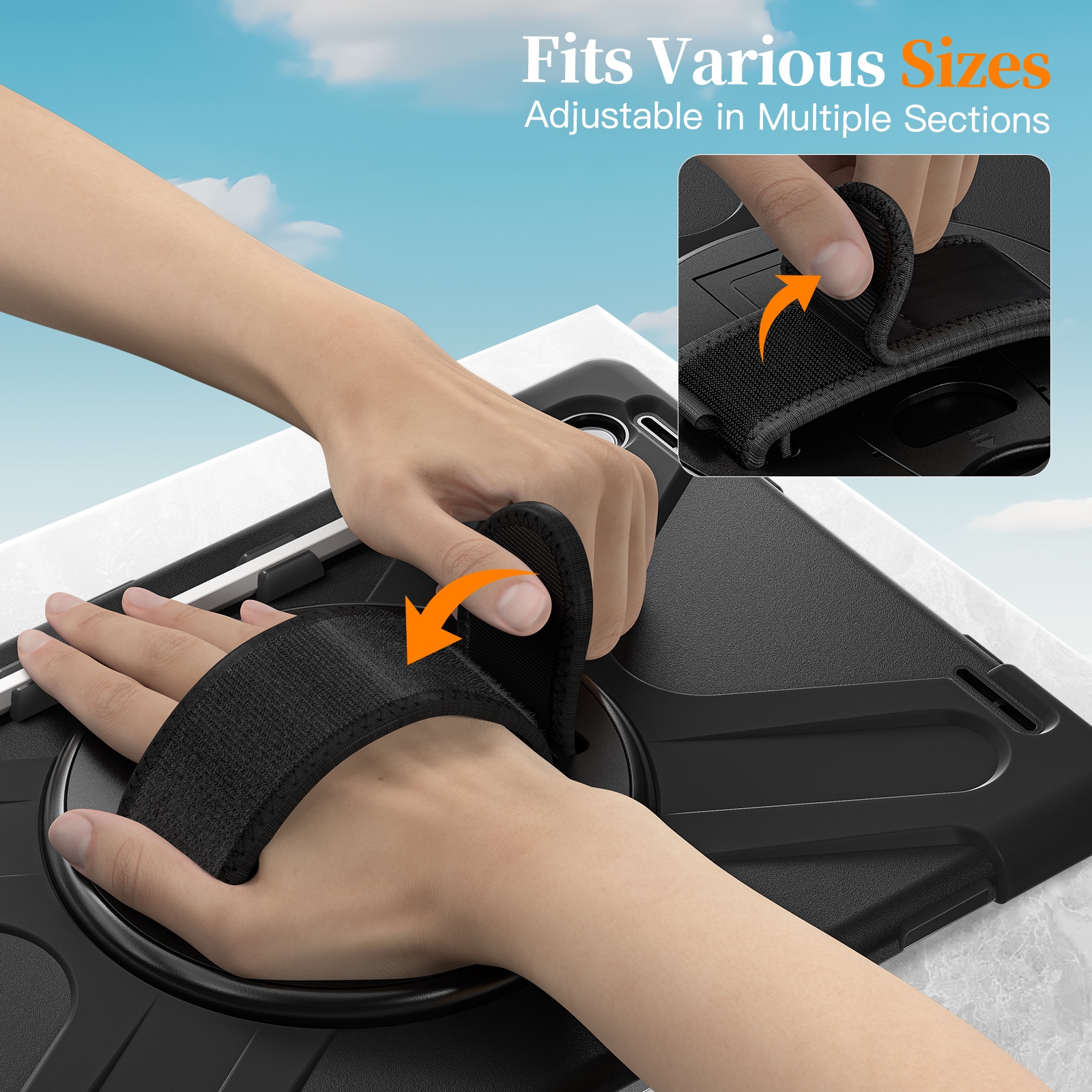 Samsung Galaxy Tab S11 Ultra Tufft hybridskal med axelrem Svart