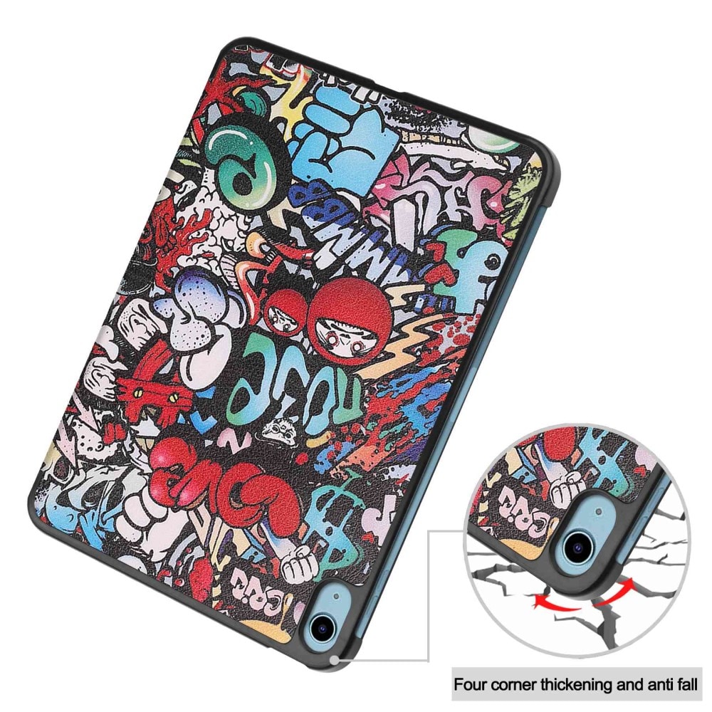 iPad 10.9 10th Gen (2022) - Tri-Fold Fodral, graffiti