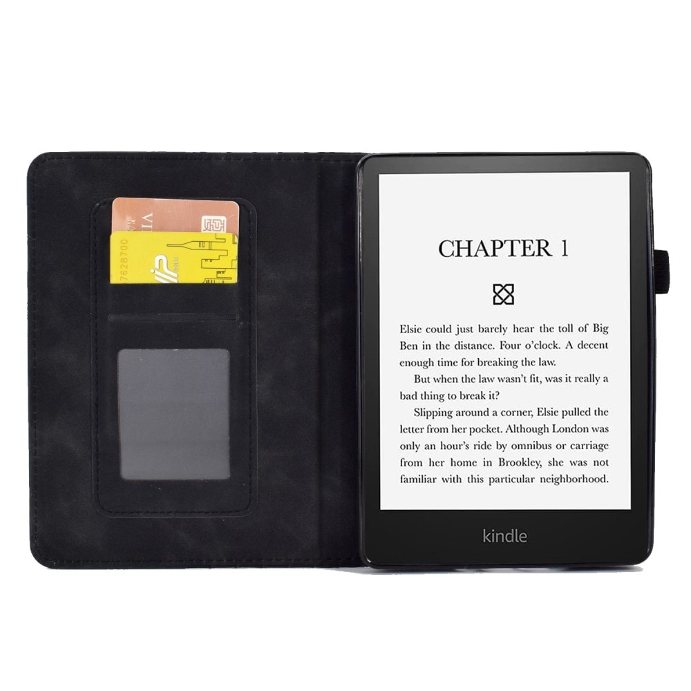 Amazon Kindle Paperwhite 1-4 Snyggt fodral med kortfack, svart