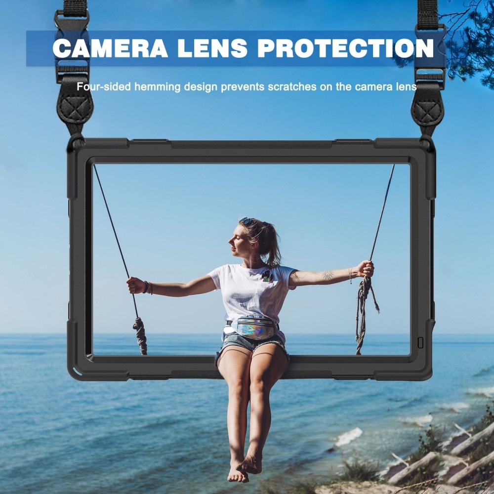 Lenovo Tab P11 Pro (2nd Gen) Tufft hybridskal med axelrem Svart