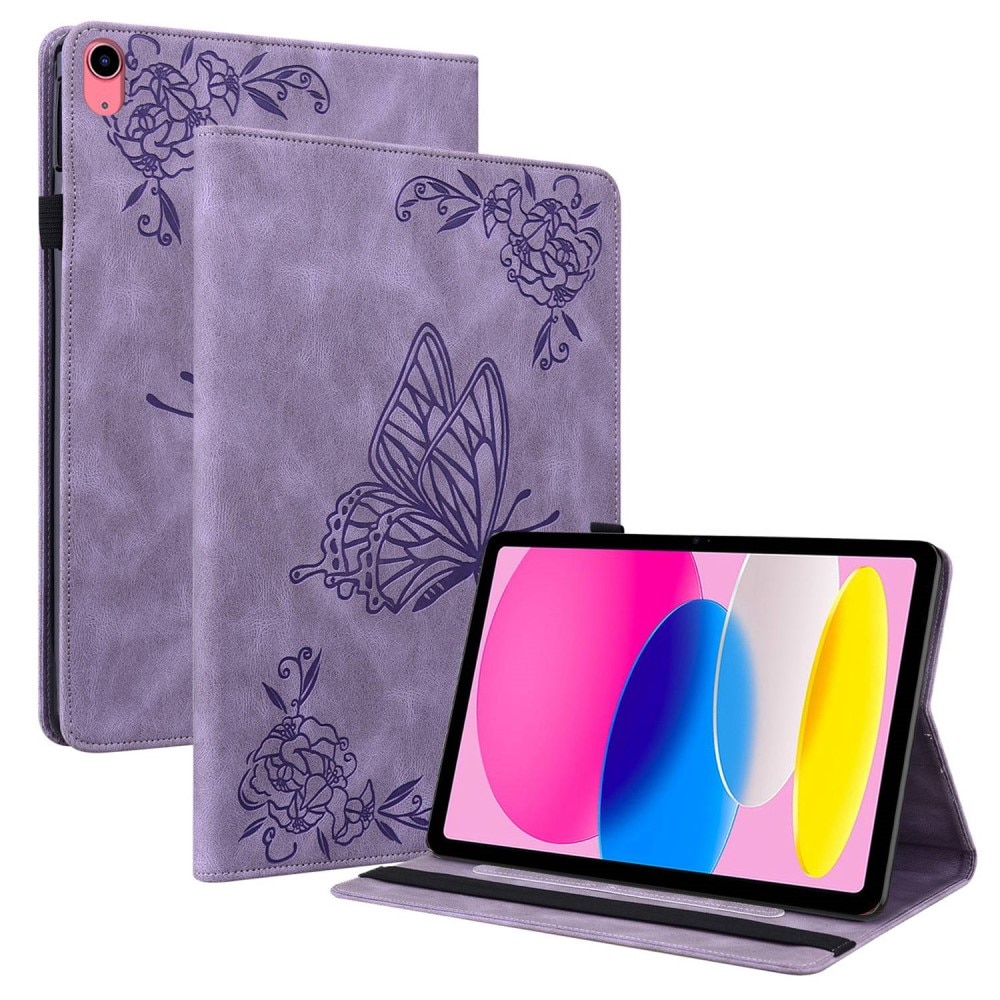 iPad 10.9 10th Gen (2022) lila Fodral med fjärilar, lila