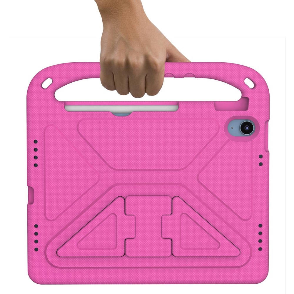 iPad 10.9 10th Gen (2022) Stöttåligt skal/fodral med handtag - Perfekt för barn, rosa