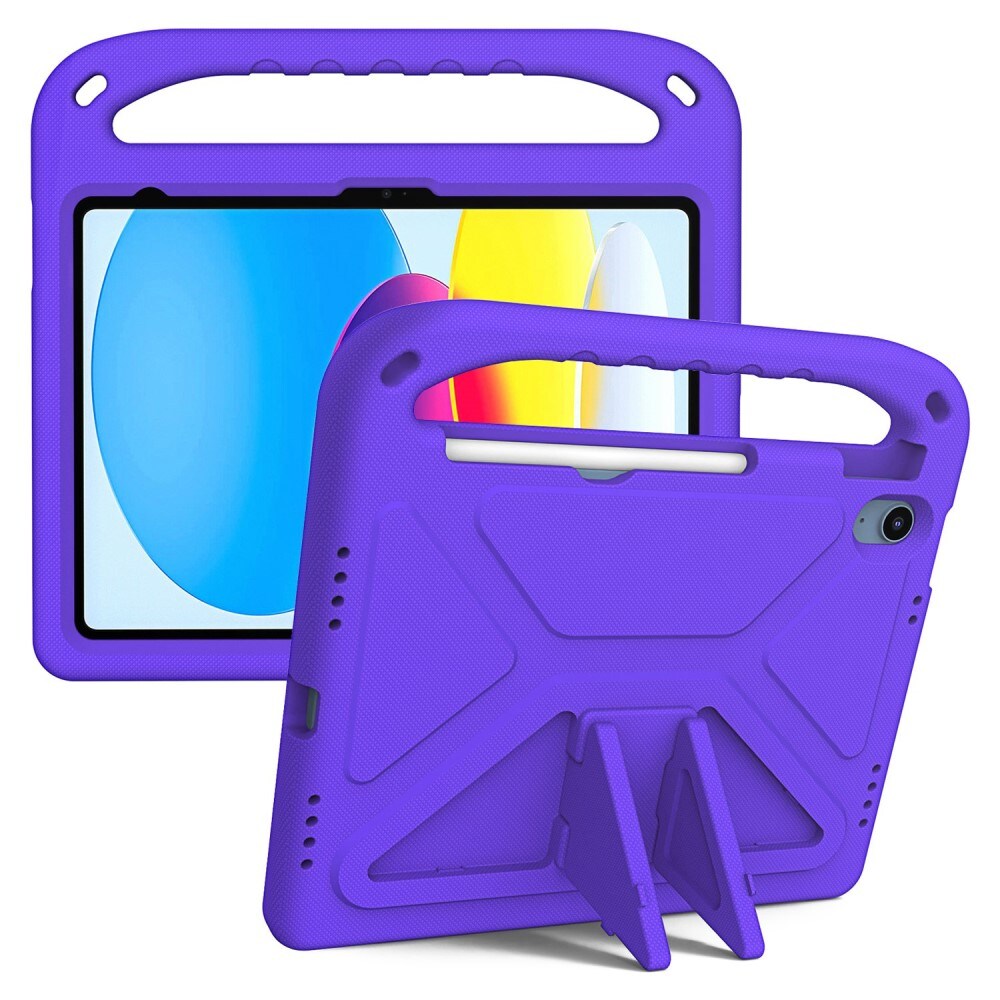 Apple iPad 10.9 10th Gen (2022) Stöttåligt skal/fodral med handtag - Perfekt för barn, Lila