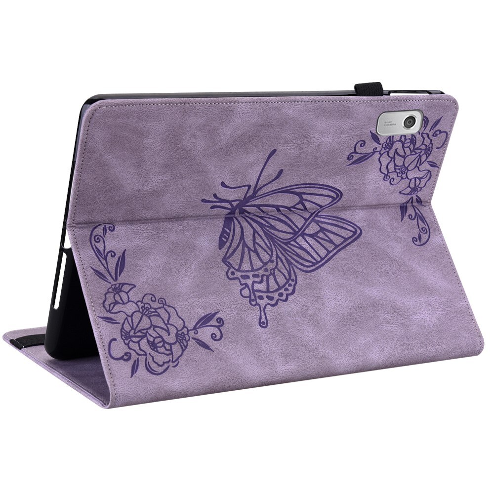 Lenovo Tab M9 Fodral med fjärilar, Lila