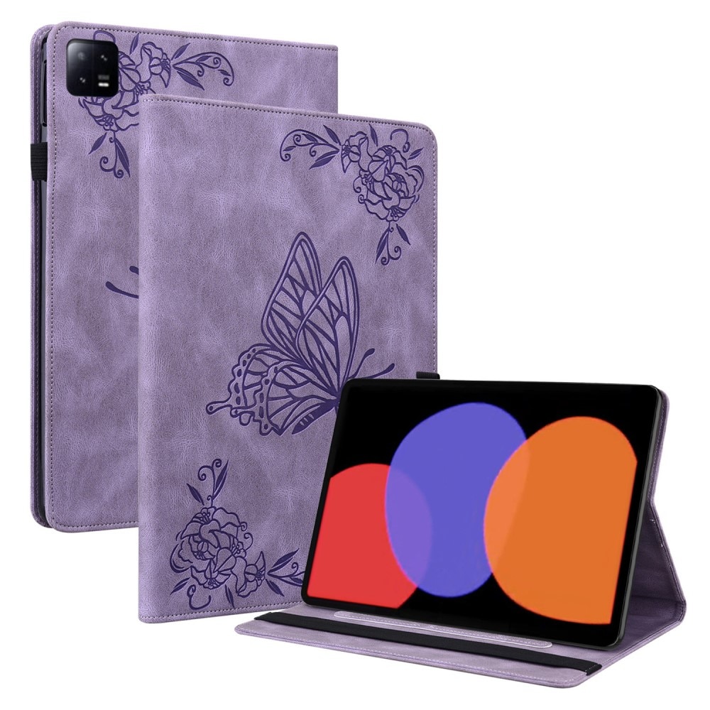 Xiaomi Pad 6 Pro lila Fodral med fjärilar, lila