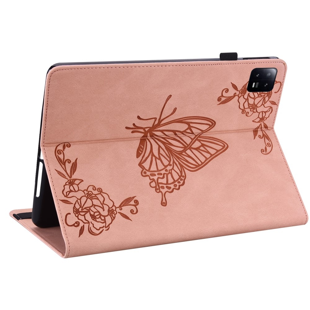 Xiaomi Pad 6 rosa Fodral med fjärilar, rosa