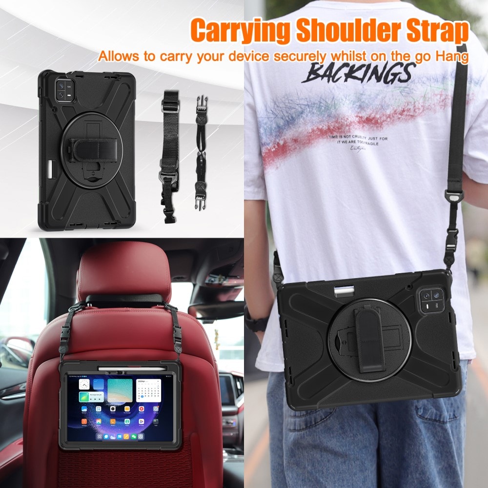 Xiaomi Pad 6 Pro Tufft hybridskal med axelrem Svart