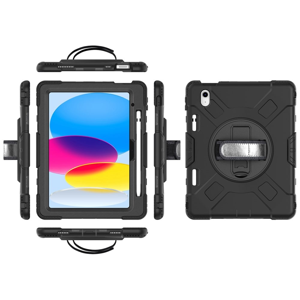 Apple iPad 11 11th Gen (2025) Tufft hybridskal med axelrem Svart