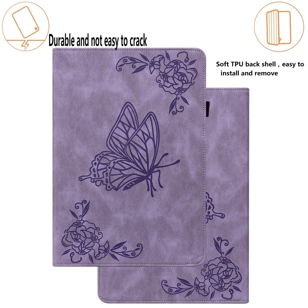 Samsung Galaxy Tab S7 FE lila Fodral med fjärilar, lila