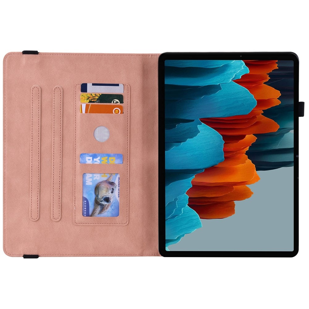 Samsung Galaxy Tab S9 Plus rosa Fodral med fjärilar, rosa