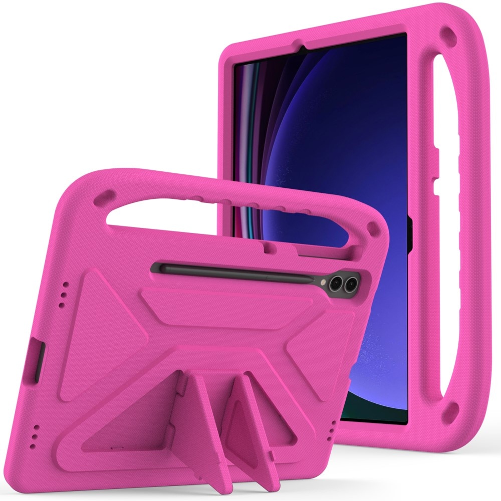 Samsung Galaxy Tab S9 Plus Stöttåligt skal/fodral med handtag - Perfekt för barn, rosa