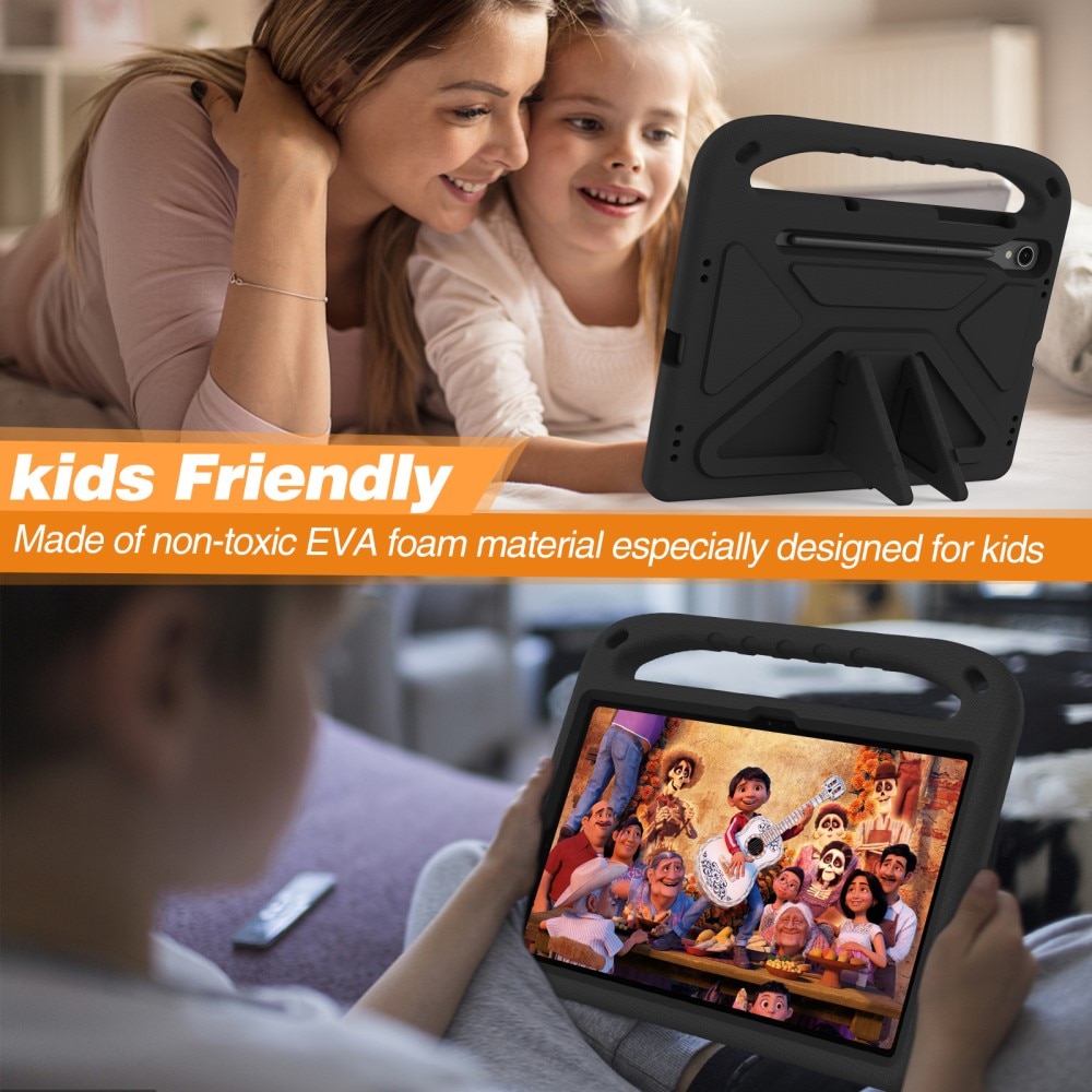 Samsung Galaxy Tab S7 Stöttåligt skal/fodral med handtag - Perfekt för barn, svart