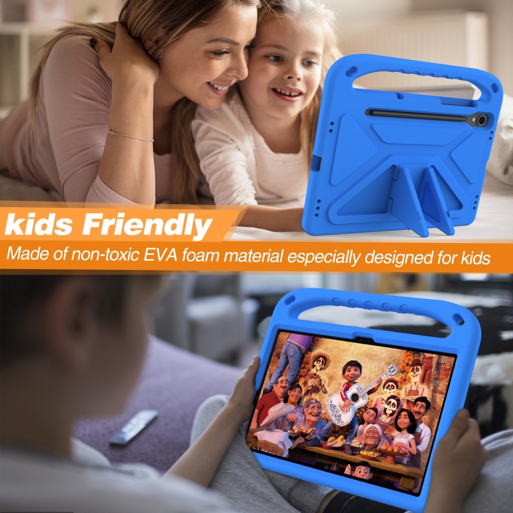 Samsung Galaxy Tab S8 Stöttåligt skal/fodral med handtag - Perfekt för barn, blå