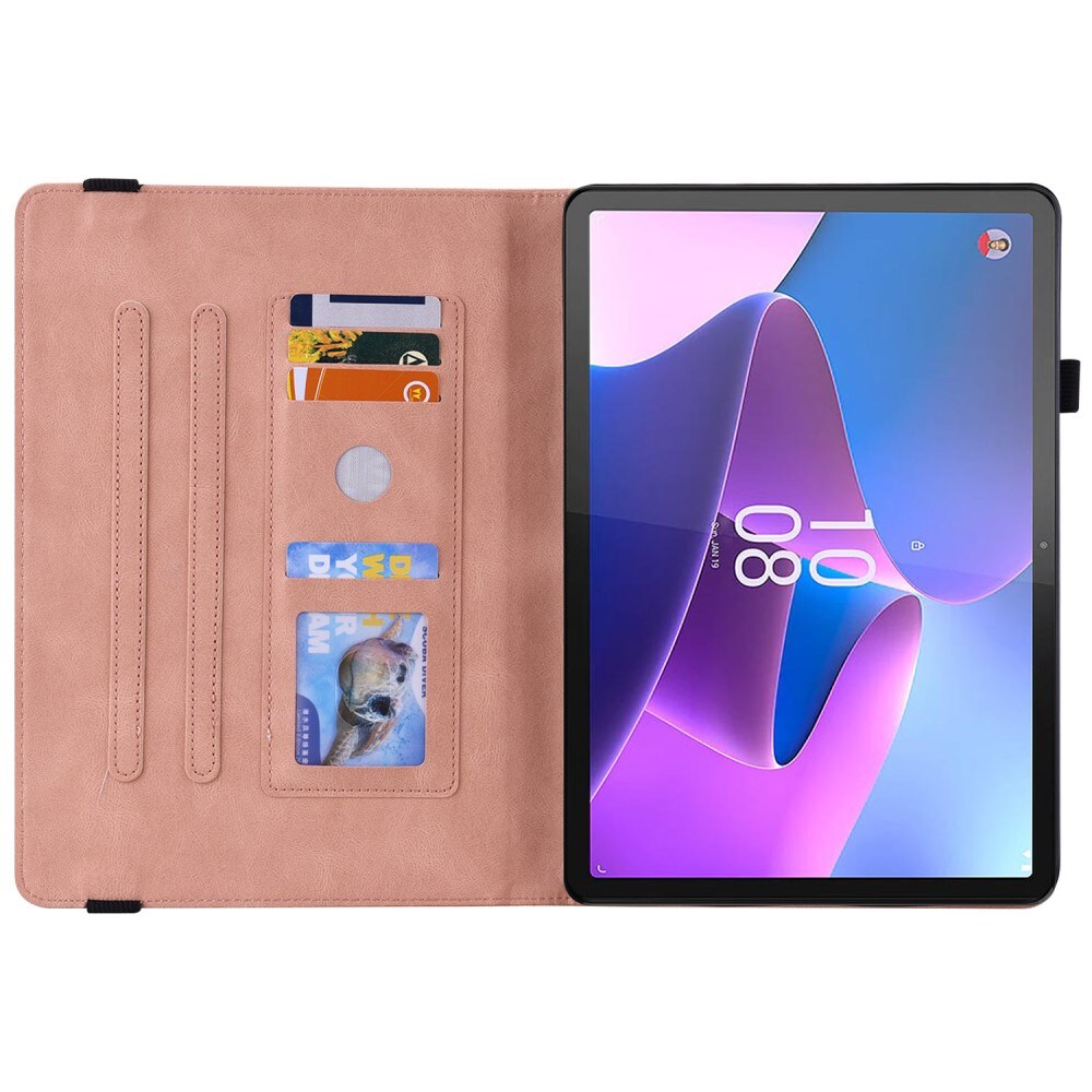 Lenovo Tab P12 rosa Fodral med fjärilar, rosa