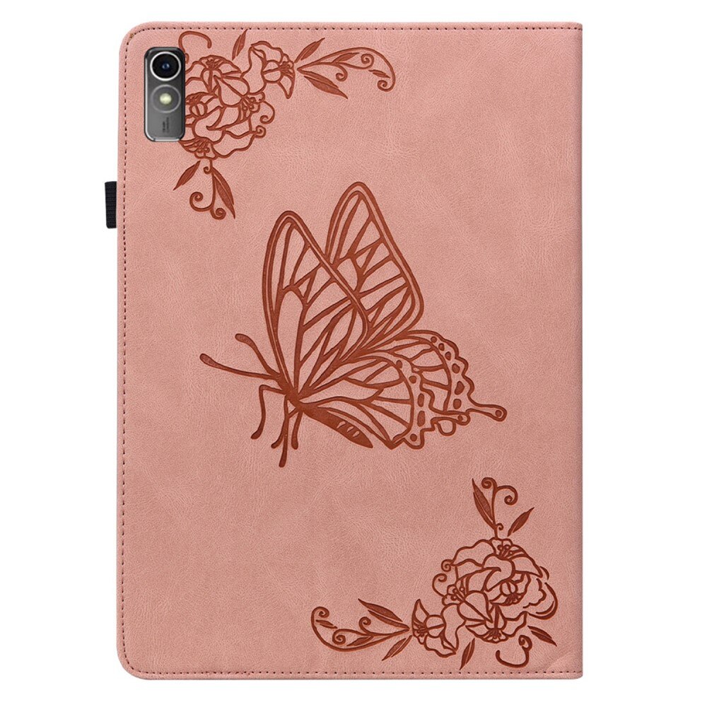 Lenovo Tab M10 5G lila Fodral med fjärilar, rosa
