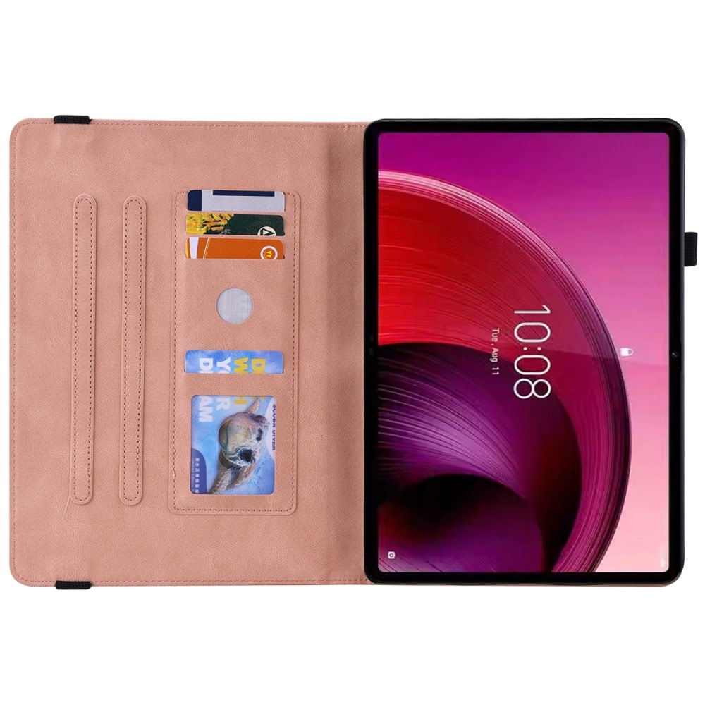 Lenovo Tab M10 5G lila Fodral med fjärilar, rosa