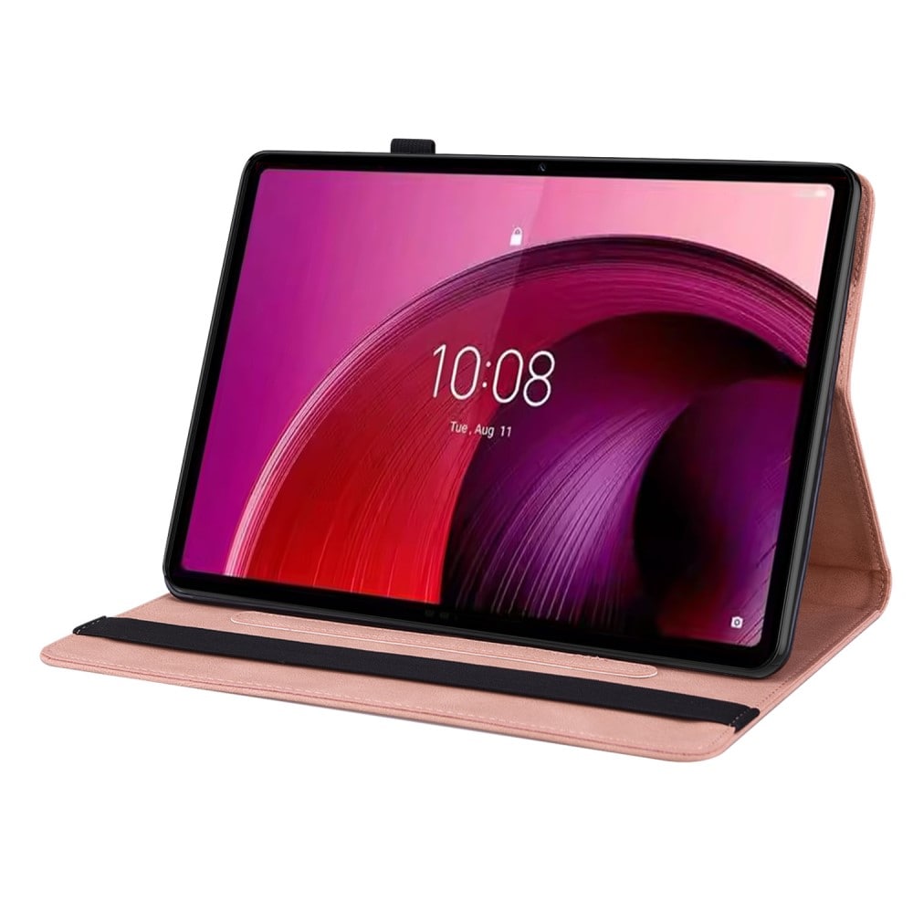 Lenovo Tab M10 5G lila Fodral med fjärilar, rosa