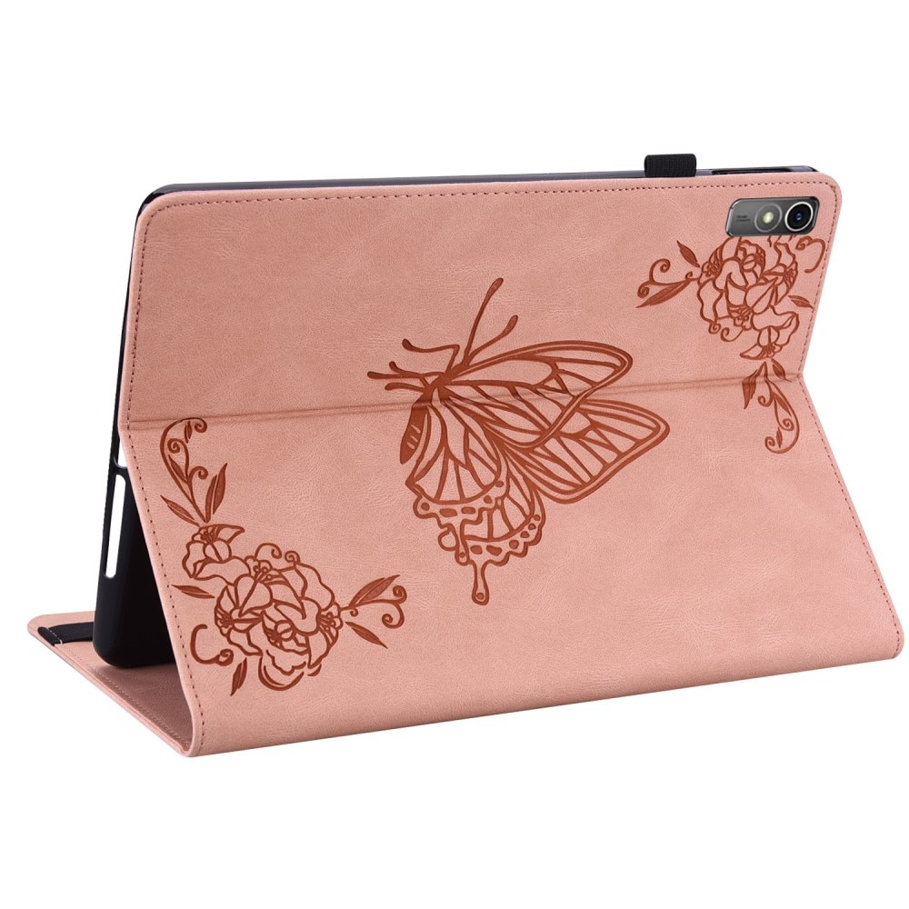 Lenovo Tab M10 5G lila Fodral med fjärilar, rosa