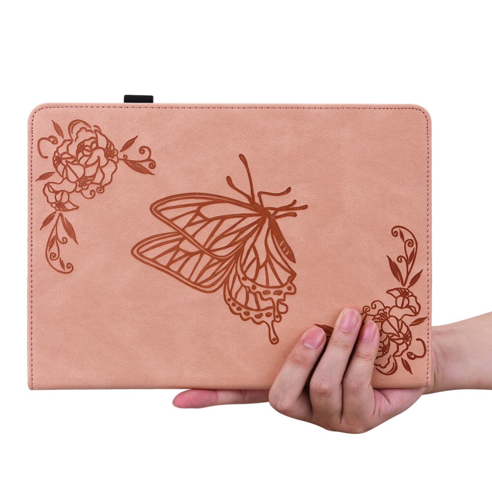  Lenovo Tab M10 5G Fodral med fjärilar, Rosa
