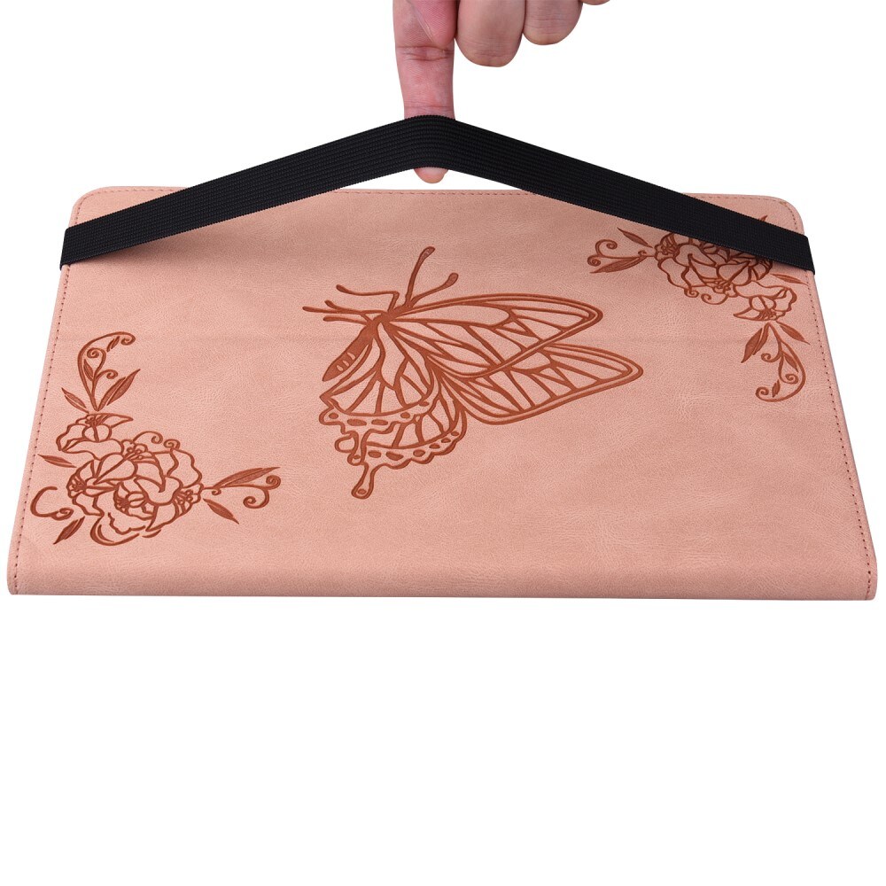  Lenovo Tab M10 5G Fodral med fjärilar, Rosa