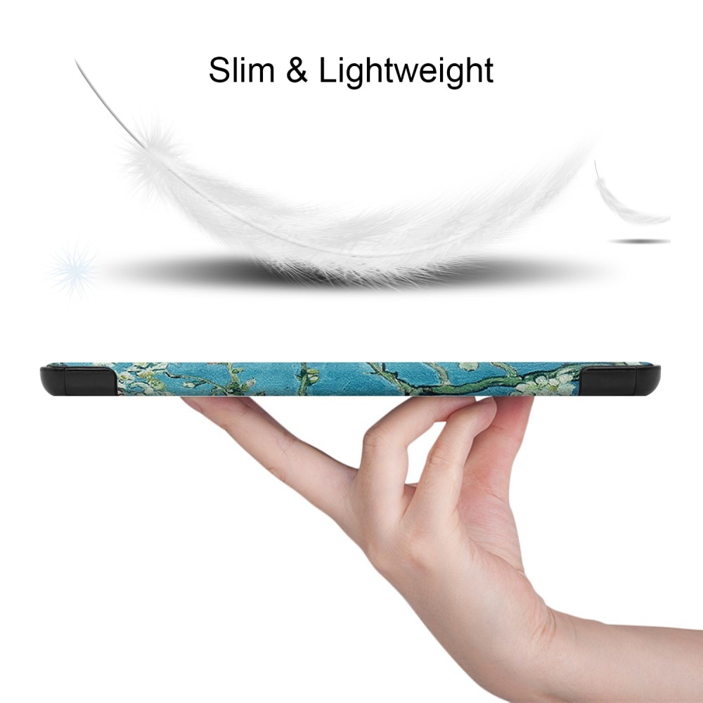 Samsung Galaxy Tab S9 FE Plus Tri-Fold Fodral, körsbärsblommor