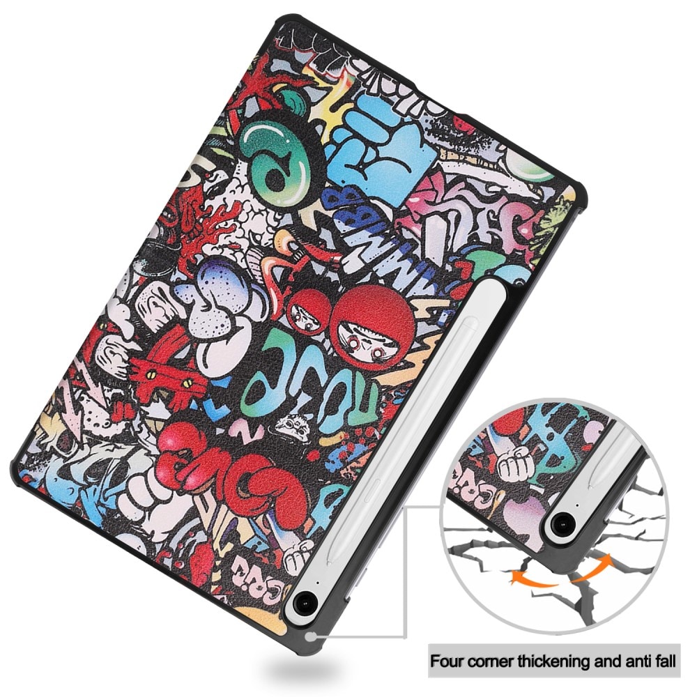 Samsung Galaxy Tab S9 FE - Tri-Fold Fodral, graffiti