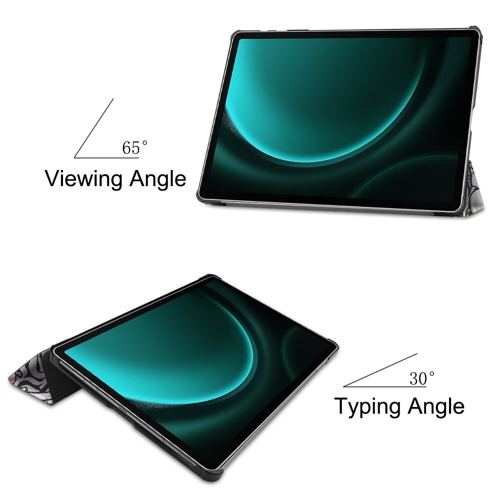 Samsung Galaxy Tab S9 FE Plus Tri-Fold Fodral, Flerfärgad/Mönster