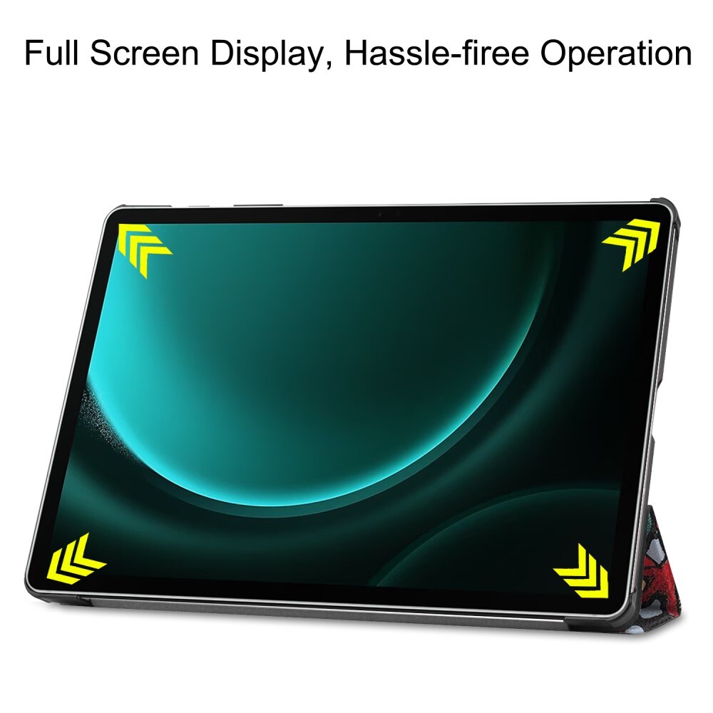 Samsung Galaxy Tab S9 FE Plus Tri-Fold Fodral, Flerfärgad/Mönster