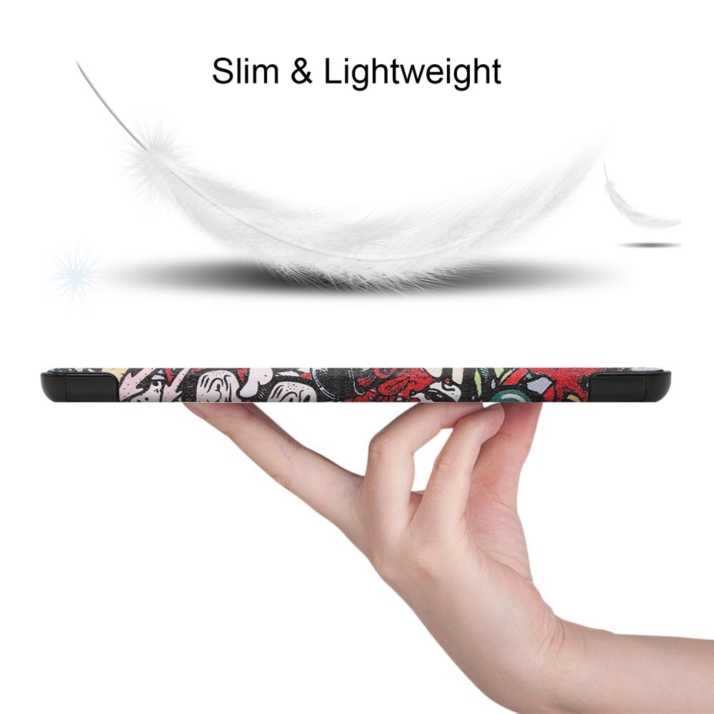 Samsung Galaxy Tab S9 FE Plus Tri-Fold Fodral, Flerfärgad/Mönster