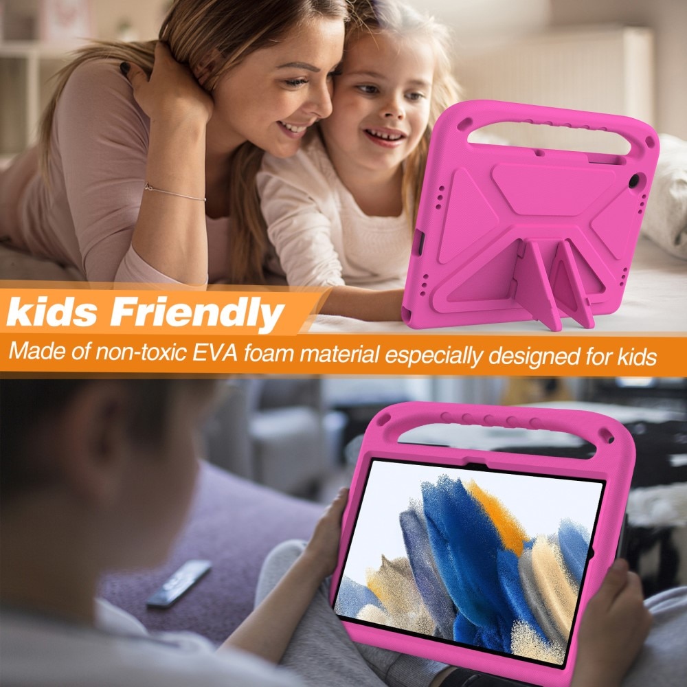 Samsung Galaxy Tab A9 Plus Stöttåligt skal/fodral med handtag - Perfekt för barn, rosa